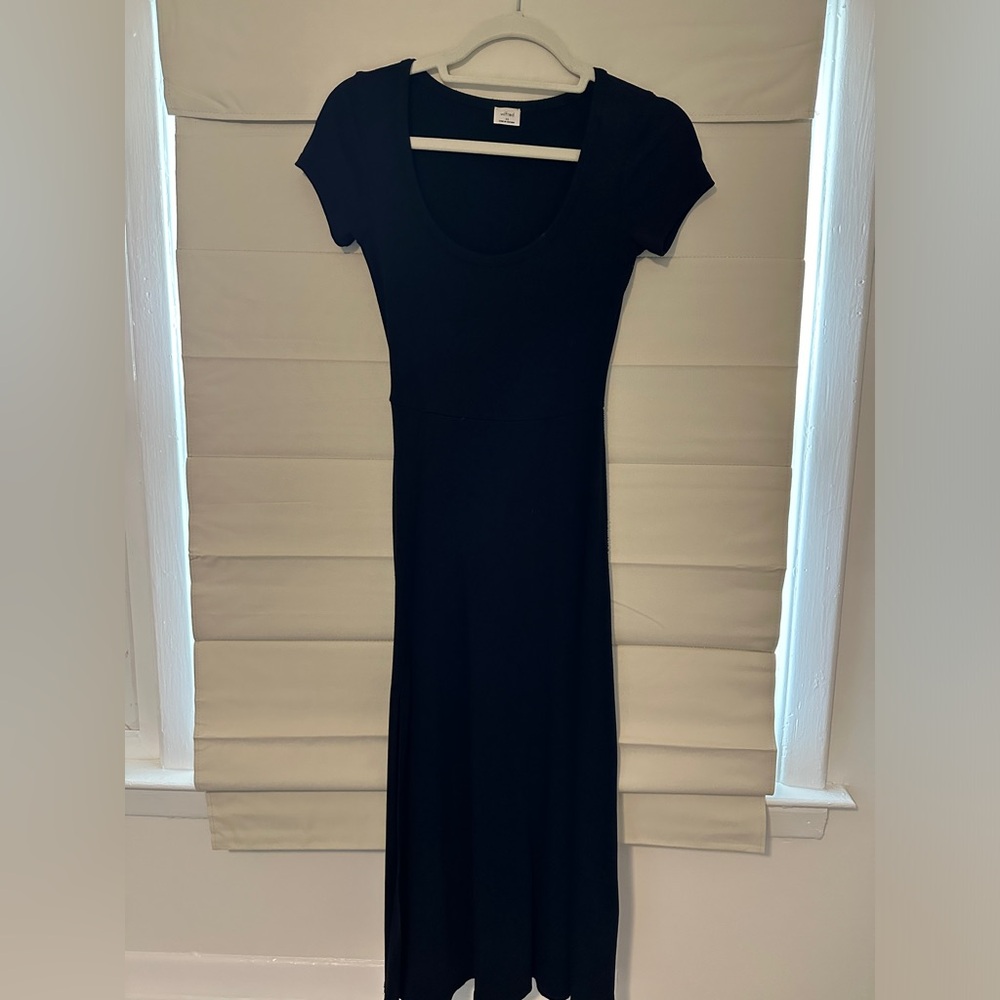 Wilfred Black Midi Dress with side slit